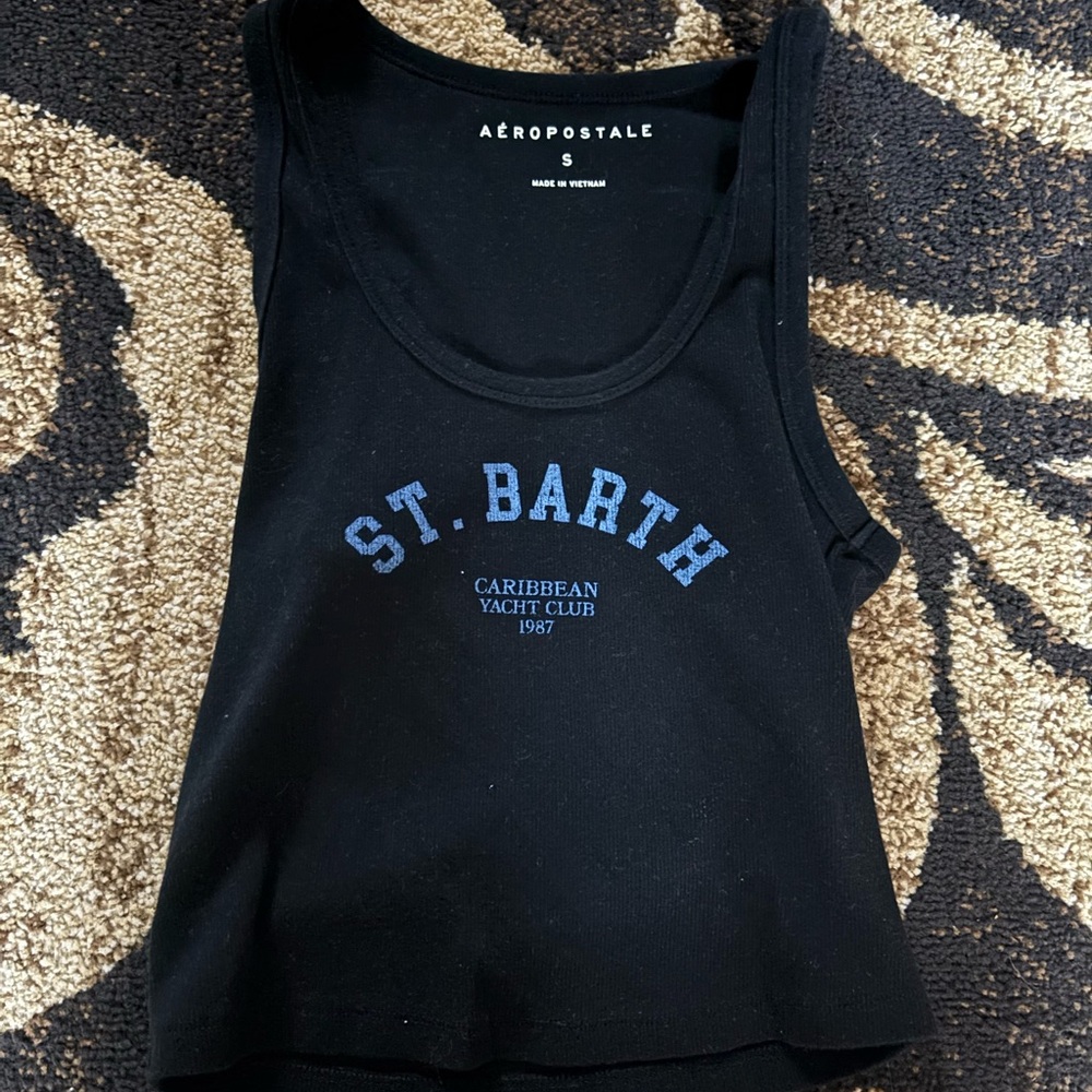 Aeropostale Black Tank with Blue Graphic